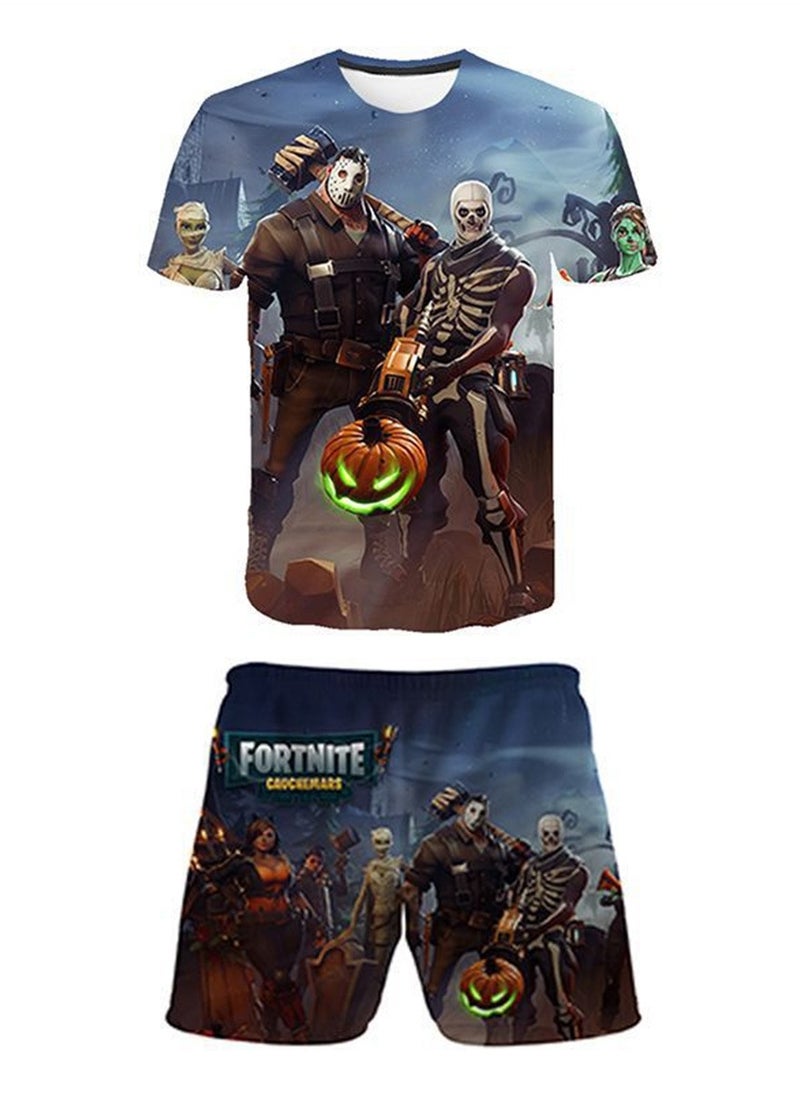 Generic - Game Fortnite set 3D digital printing personalized breathable children's T-shirt shorts set - Image 1