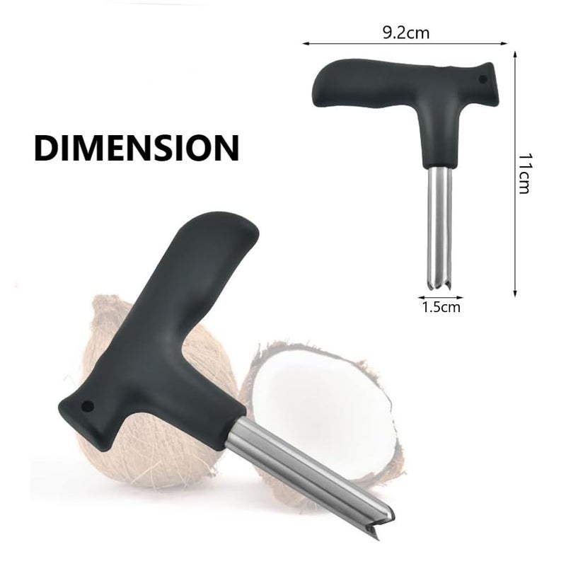 Baskety Useful Stainless Steel Coconut Opener Driller Knife Tool Cleaning Stick 2 - Image 2