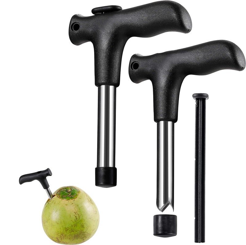Baskety Useful Stainless Steel Coconut Opener Driller Knife Tool Cleaning Stick 2 - Image 1
