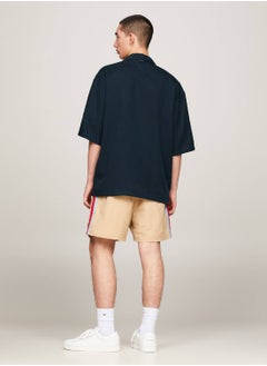 TOMMY JEANS Men's Archive Relaxed Fit Short Sleeve Shirt -  Tencel™, Navy  - Image 2