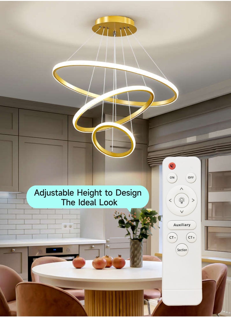 AL-WAHA AL-ZHABIA - Smart Modern Minimalist Ceiling Light with Remote Control, 3-Color Adjustable & Dimmable 60W Energy-Efficient Pendant Lighting for Living Room/Bedroom/Dining - Image 1