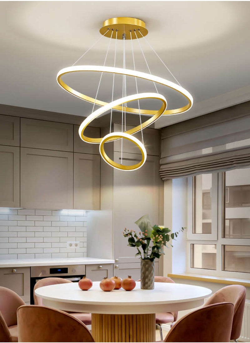 AL-WAHA AL-ZHABIA - Smart Modern Minimalist Ceiling Light with Remote Control, 3-Color Adjustable & Dimmable 60W Energy-Efficient Pendant Lighting for Living Room/Bedroom/Dining - Image 1