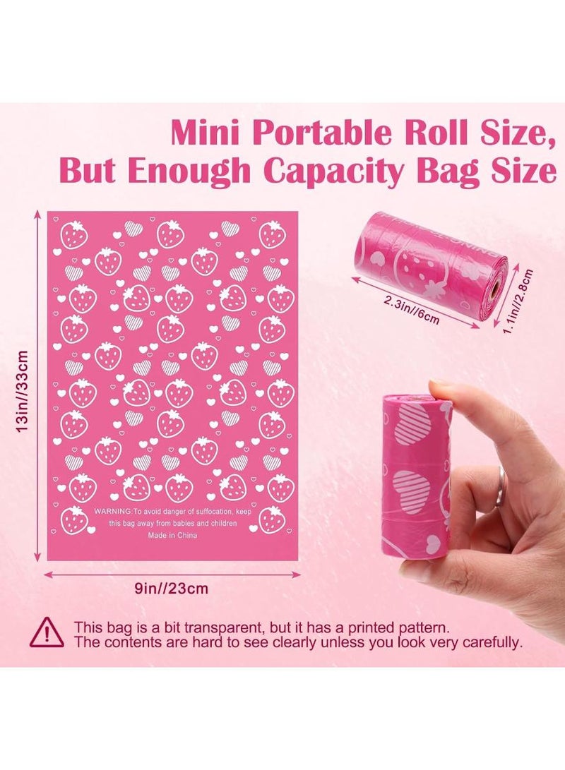 Bebiland 240PCS Baby Diaper Bag Dispenser, Biodegradable Rolls, Disposable Diaper Sacks with Fragrance, Easy-to-Tie Tabs, for Nappies, Pets, Travel (Pink) - Image 2