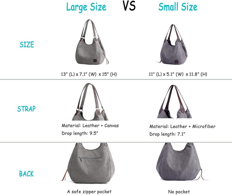 DOURR Store Women's Multi-pocket Shoulder Bag Fashion Cotton Canvas Handbag Tote Purse - Image 5