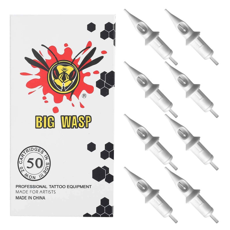 BIGWASP 50 قطعة من خراطيش إبر الوشم القابلة للتصرف مختلطة دائرية 3RL 5RL 7RL 9RL 11RL (50 قطعة #12 RL القياسية) - Image 1