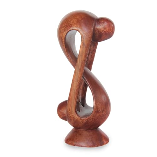 NOVICA Romantic Love Suar Wood Abstract Human Figure Sculpture, 7.5" Tall 'Indivisible Love' - Image 5