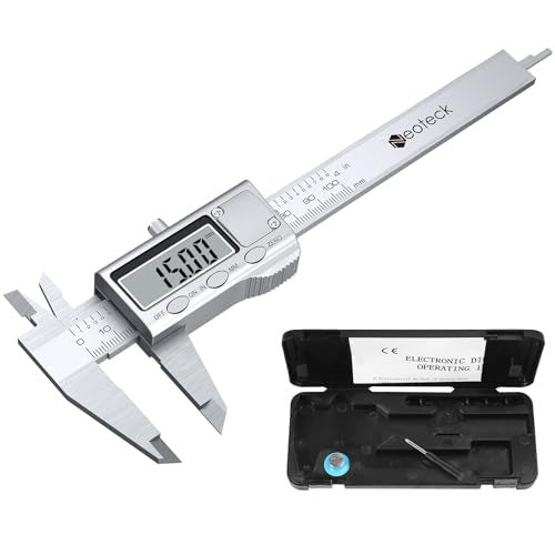 Neoteck 4 inch/100mm Digital Caliper, Stainless Steel Electronic Calipers Measuring Tool inch/mm Conversion, Large LCD Screen - Image 1