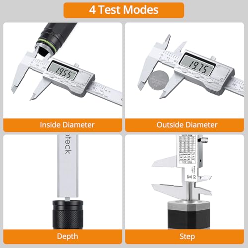 Neoteck 4 inch/100mm Digital Caliper, Stainless Steel Electronic Calipers Measuring Tool inch/mm Conversion, Large LCD Screen - Image 3