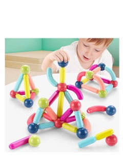 ماركة غير محددة بوكس من مجموعة عصي وكرات وقضبان مغناطيسية من TOYS-EGYPT، مكعبات وعصي بناء وألعاب تكديس تعليمية للأطفال الأولاد والبنات 36 قطعة  - Image 1