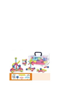 ماركة غير محددة بوكس من مجموعة عصي وكرات وقضبان مغناطيسية من TOYS-EGYPT، مكعبات وعصي بناء وألعاب تكديس تعليمية للأطفال الأولاد والبنات 36 قطعة  - Image 2