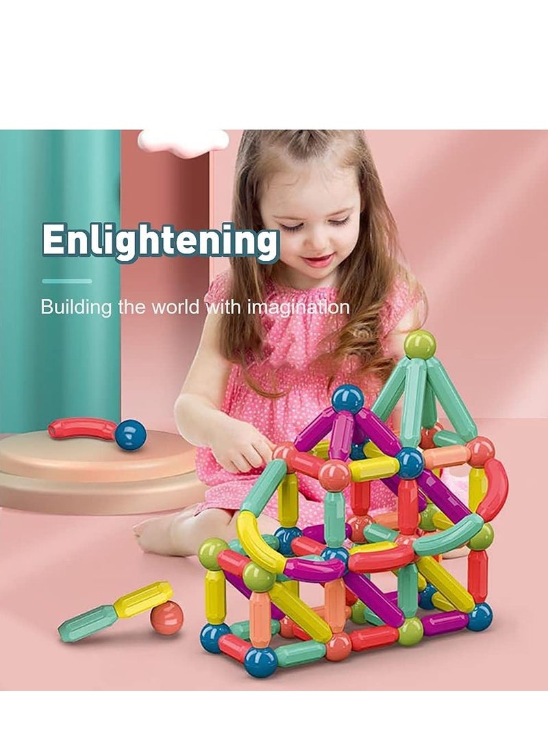 بوكس من مجموعة عصي وكرات وقضبان مغناطيسية من TOYS-EGYPT، مكعبات وعصي بناء وألعاب تكديس تعليمية للأطفال الأولاد والبنات 36 قطعة  - Image 3