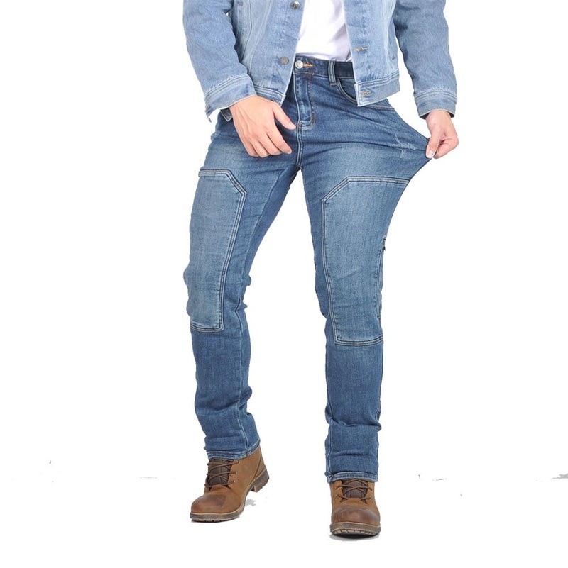 HUMAN HEART â€‹Men's Motorcycle Riding Pants Denim Jeans Protect Pads Equipment with Knee and Hip Armor Pads Detachable CE2 Armor Pads, X-Large, Blue4 - Image 4