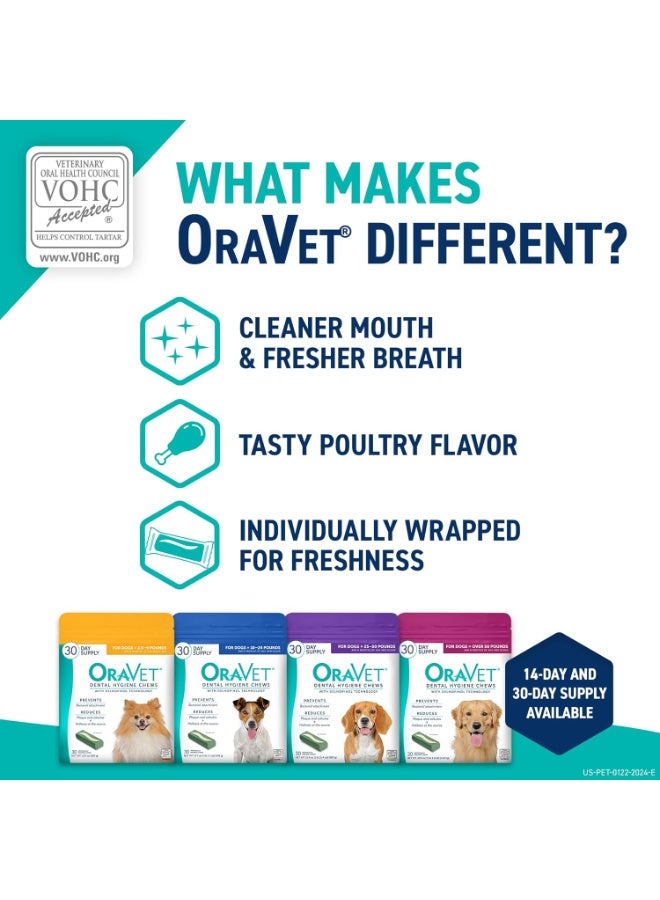 ORAVET Dental Chews for Dogs, Oral Care and Hygiene Chews (Medium Dogs, 25-50 lbs.) Purple Pouch, 14 Count - Image 5