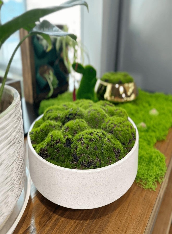 NAHARO New Moss Bowl, Handmade Ceramic Bowl. 11" Artificial Moss Bowl Centerpiece for Home Decoration, Living Room, Office - Image 2