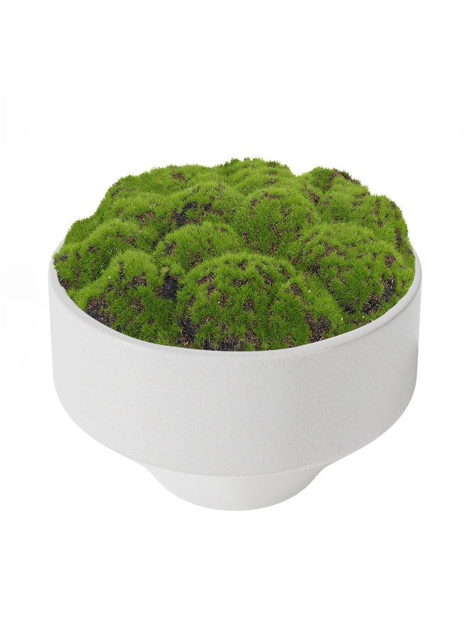 NAHARO New Moss Bowl, Handmade Ceramic Bowl. 11" Artificial Moss Bowl Centerpiece for Home Decoration, Living Room, Office - Image 1