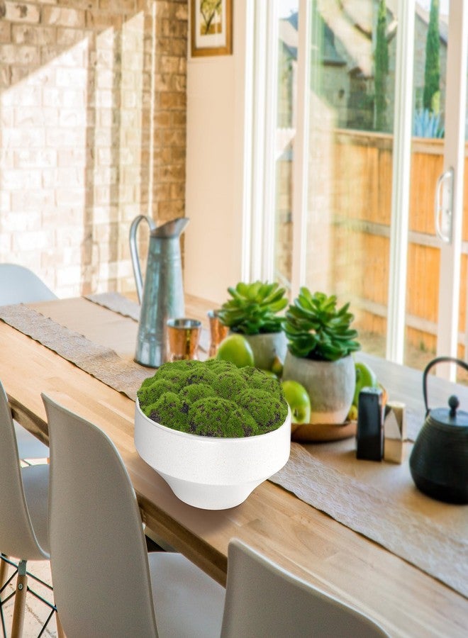 NAHARO New Moss Bowl, Handmade Ceramic Bowl. 11" Artificial Moss Bowl Centerpiece for Home Decoration, Living Room, Office - Image 4