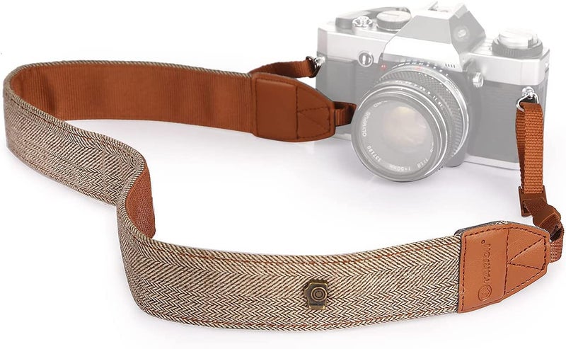 Careflection SLR/DSLR Camera Strap Sling belt Digital Binoculars Shoulder Neck Universal Quality Rapid quick Adjustable Comfortable Antislip Cotton Leather finish Hooks Safety cross body women men - Image 1