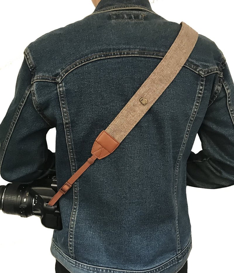 Careflection SLR/DSLR Camera Strap Sling belt Digital Binoculars Shoulder Neck Universal Quality Rapid quick Adjustable Comfortable Antislip Cotton Leather finish Hooks Safety cross body women men - Image 3