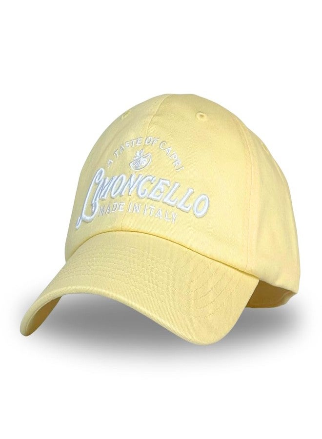 CITRUSY Trendy Fashion Baseball Dad Caps | Men & Women Low Profile Hats | Cute Ladies Western Ponytail Vintage NY Ball Cap | Womens Distressed Summer | Cotton | Adjustable Strap (Limoncello | Butter Yellow) - Image 1