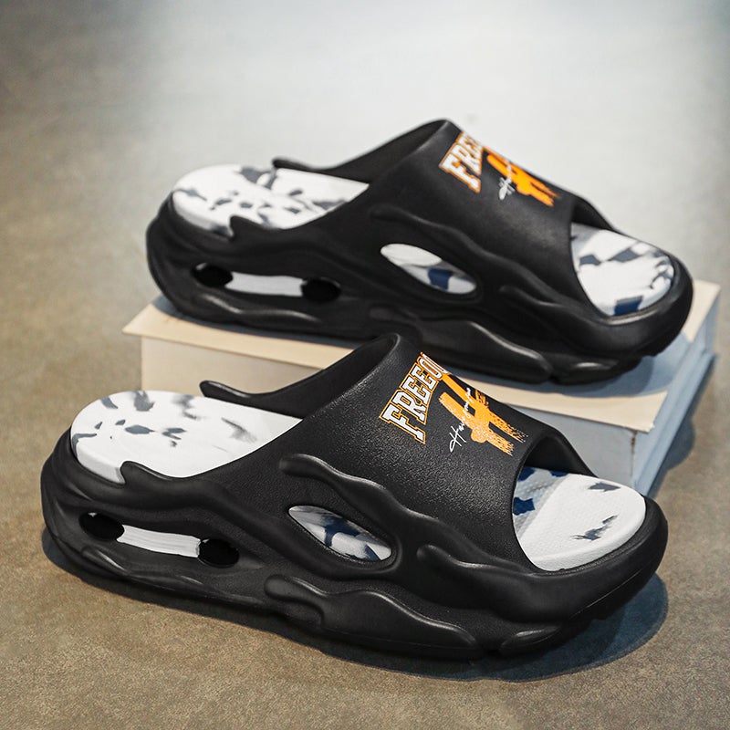Trendy Brand Slippers For Men In Summer, Teenagers Who Feel Like They Are Stepping On Shit, Sports Sandals For Boys, Thick-Soled Non-Stinky Beach Sandals - Image 4