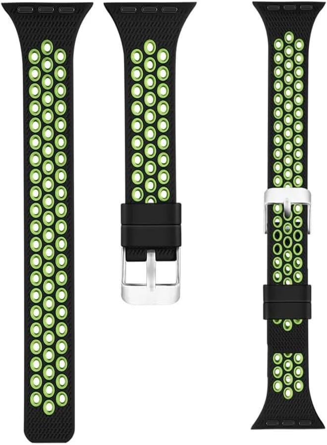 Next Store Silicone Sport Band Compatible with iWatch Series 1/2/3/4/5/6/7/8/9/10, Ultra & Ultra 2 Dual Color Design, Adjustable, Comfortable and Breathable for Sizes 42-44-45-46-49