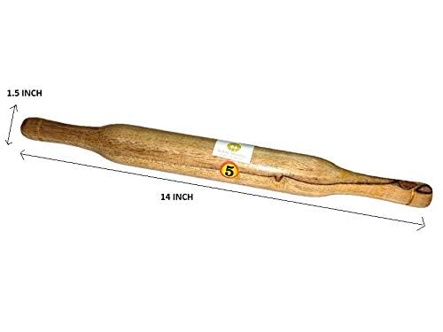 ARMAN SPOONS Royal Wooden Rolling PIN BABUL Wood GHATI BELAN BABUL Wood Roller CHAPATI Maker 14inch 1 Piece - Image 3