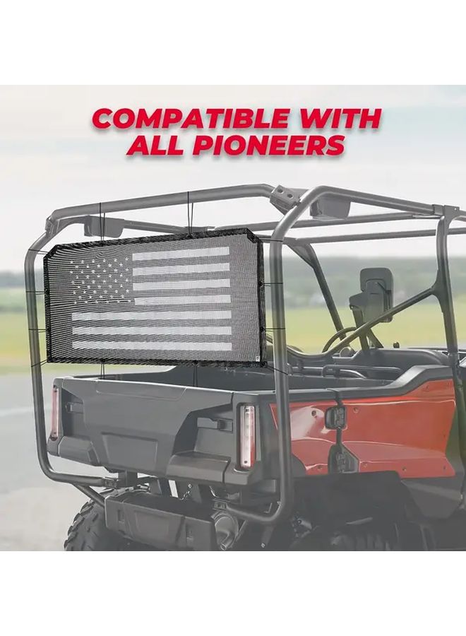 Transparent Rear Dust Screen for Pioneer 1000 700 Series Soft PVC USA Flag - Image 5