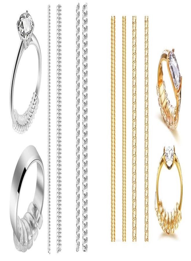 Goho Loose Ring Size Adjuster for Rings (8 Sizes), Ring Resizer for Ring Adjuster Smaller, Ring Spacer, 8 Pcs Ring Guard - Image 1