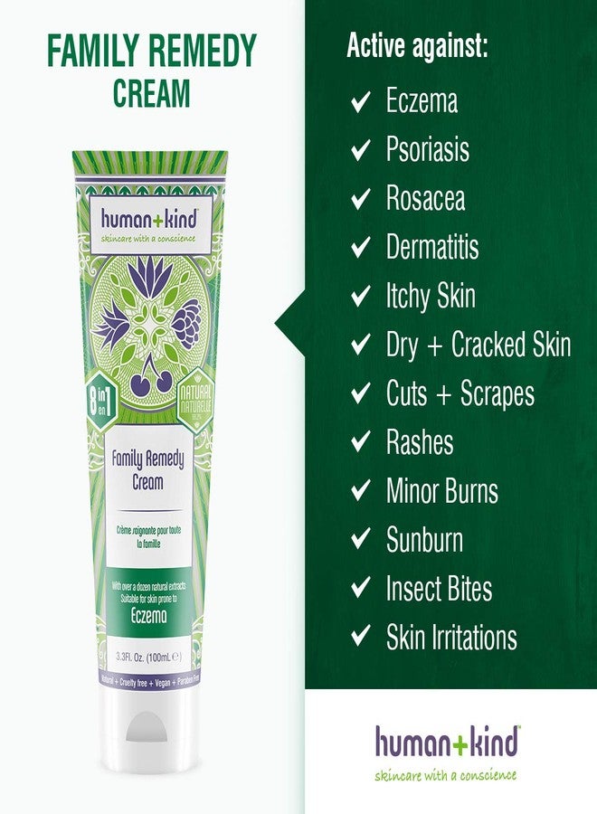 human kind Human + Kind Family Remedy Cream, Multi-Purpose Cream for Eczema, Psoriasis, Dry and Sensitive Skin, Insect Bites, 3.53 Ounce - Image 2