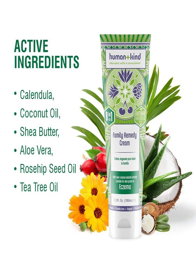 human kind Human + Kind Family Remedy Cream, Multi-Purpose Cream for Eczema, Psoriasis, Dry and Sensitive Skin, Insect Bites, 3.53 Ounce - Image 3