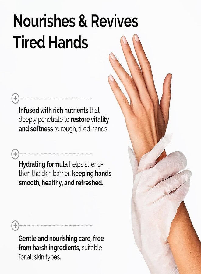 DLUX PROFESSIONAL Hand Mask - 5 Packs of 2 Nutritious Fragrant Hand Mask Gloves, Protein Rich Moisturizing Gloves For Dry Hands, Single Use Hand Masks for Dry Cracked Hands Overnight - Image 4