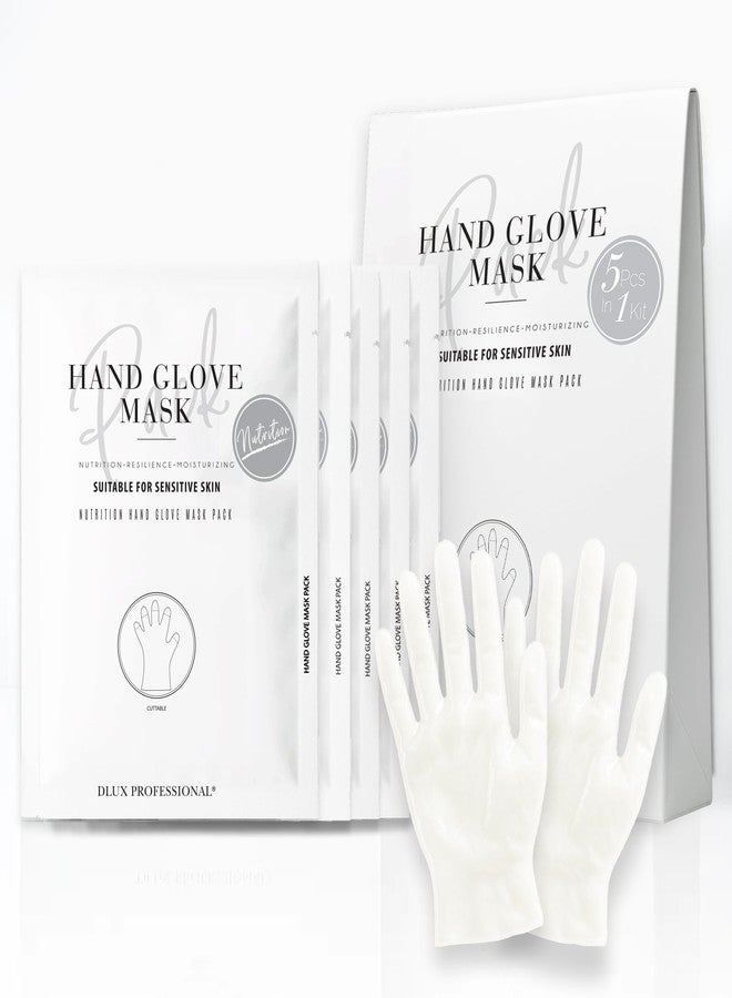 DLUX PROFESSIONAL Hand Mask - 5 Packs of 2 Nutritious Fragrant Hand Mask Gloves, Protein Rich Moisturizing Gloves For Dry Hands, Single Use Hand Masks for Dry Cracked Hands Overnight - Image 1