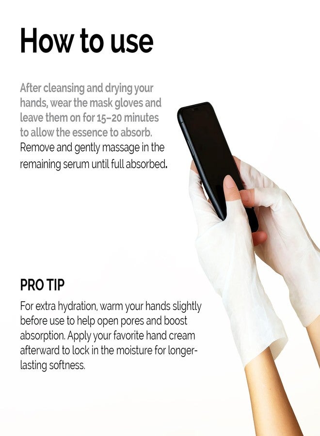 DLUX PROFESSIONAL Hand Mask - 5 Packs of 2 Nutritious Fragrant Hand Mask Gloves, Protein Rich Moisturizing Gloves For Dry Hands, Single Use Hand Masks for Dry Cracked Hands Overnight - Image 5