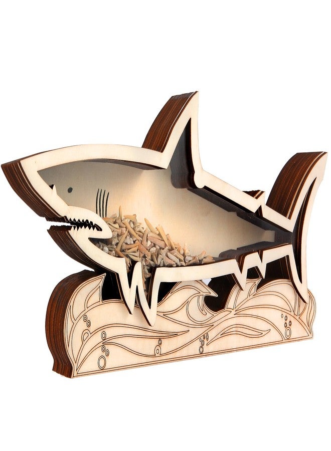 swakuszy Shark Tooth Display Case 14 Inch Wooden - Large Shark Tooth Holder for Collectors, Shark Teeth Holder Case for Shark Tooth Display and Storage - Solid Wood Shark Tooth Collection Case - Image 1