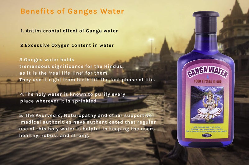 ROLIMOLI Combo Set with Brass Gangajal Sprinkler 8 inch and Pure Holy Gangajal 1008 Ganga Water Tirthas in One (375 ML) - Image 2