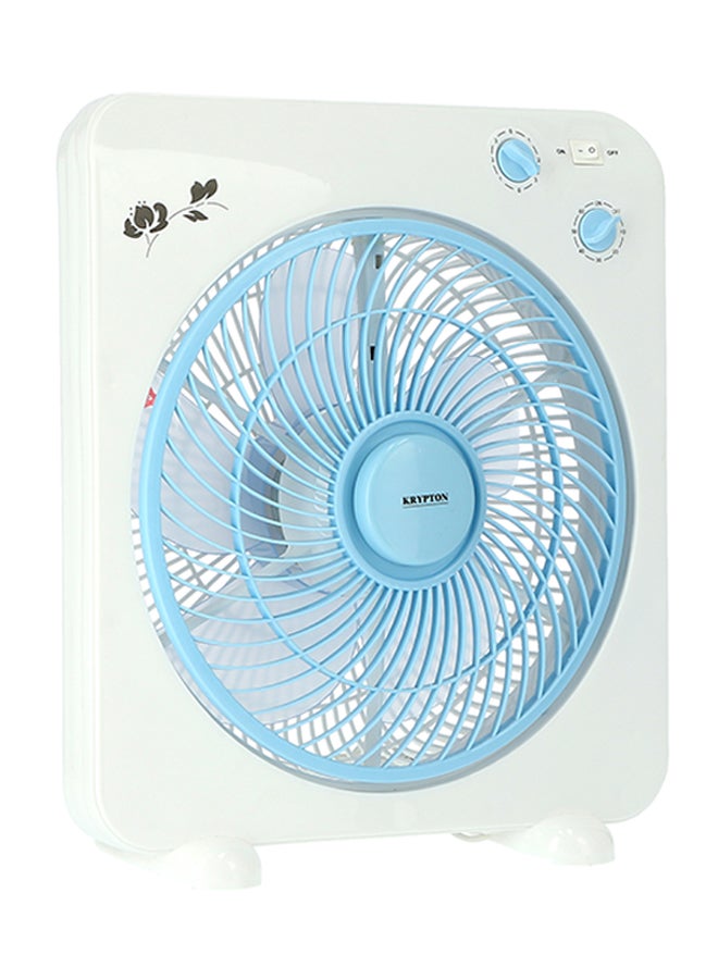 KRYPTON 12 Inch Box Fan With Strong Blade, 3 Speed, Powerful Motor, 60 Min Timer KNF6115 White/Blue - Image 1