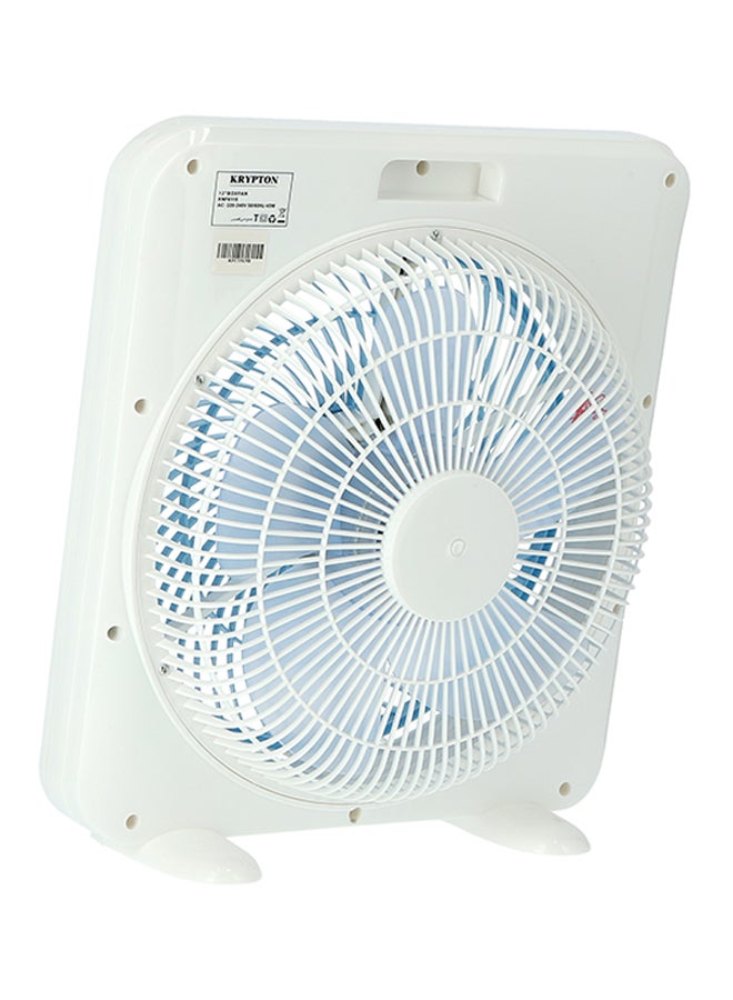 KRYPTON 12 Inch Box Fan With Strong Blade, 3 Speed, Powerful Motor, 60 Min Timer KNF6115 White/Blue - Image 2