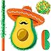 Lewtemi Avocado Piata Mini Sombrero Hats Mexican Fiesta Game Favors with Piata Stick Blindfold Confetti Set 154 x 13 x 3 Inch - Image 2