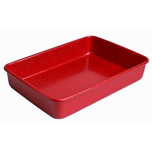 casaWare 11 x 9 x 2-inch Toaster Oven Ultimate Series Commercial Weight Ceramic Non-Stick Coating Baking Pan (Red Granite) - Image 2
