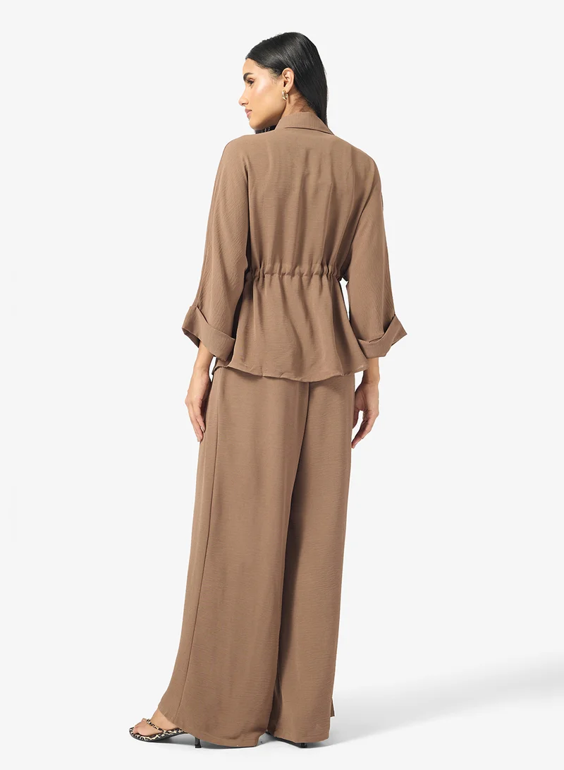 Ginger Tie Up Shirt & Pant Coord Set