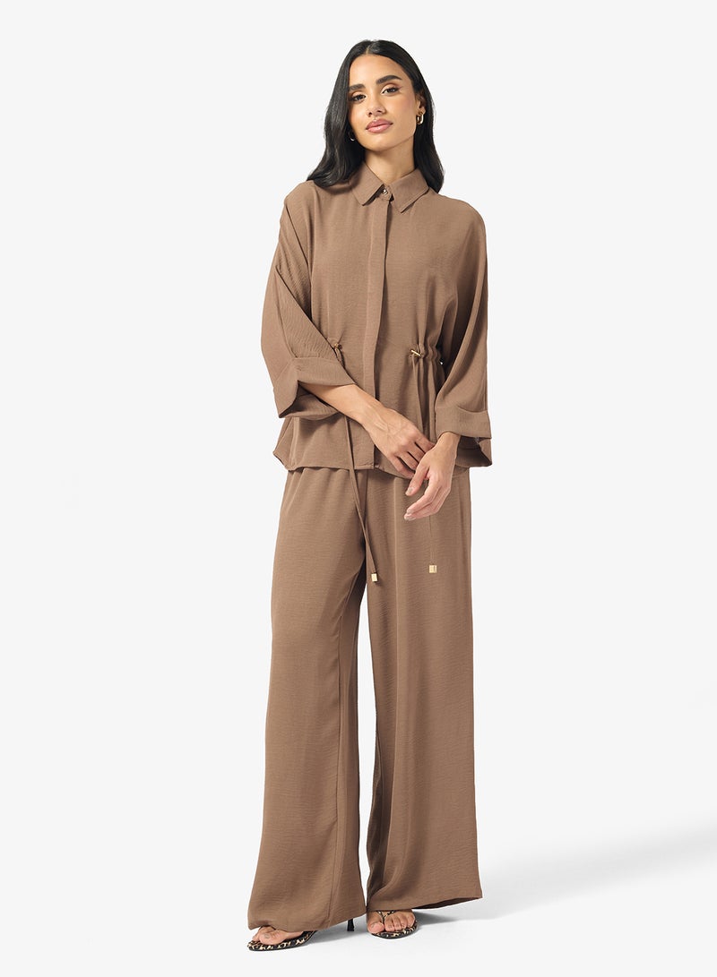 جينجر طقم قميص وبنطلون برباط - Image 5