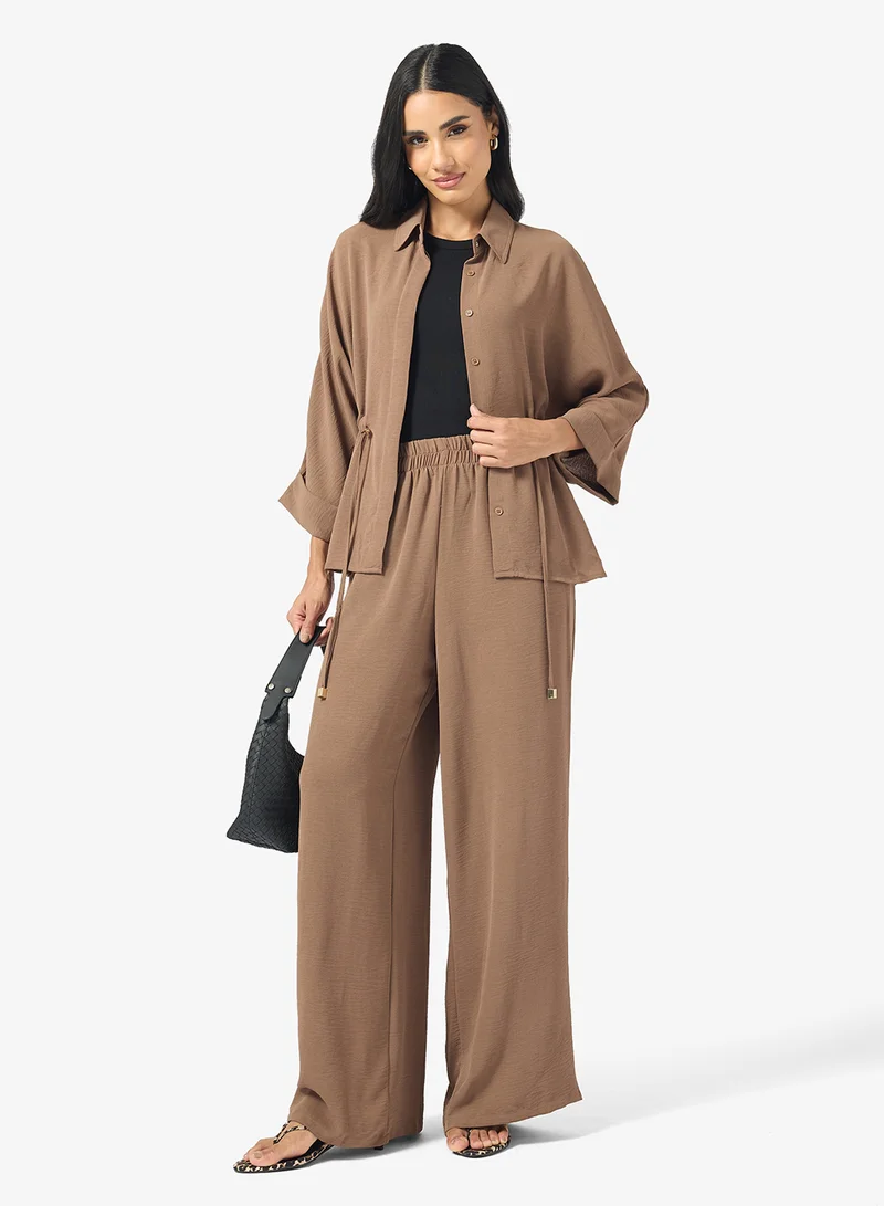 Ginger Tie Up Shirt & Pant Coord Set