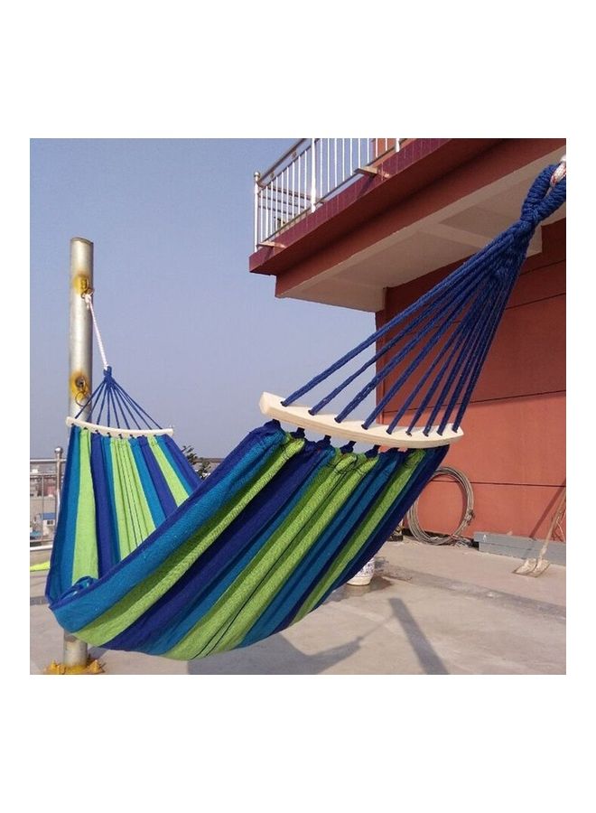 Aknur أرجوحة من القماش بتصميم عصا منحنية مع عصا خشبية . أزرق/أخضر - Image 3