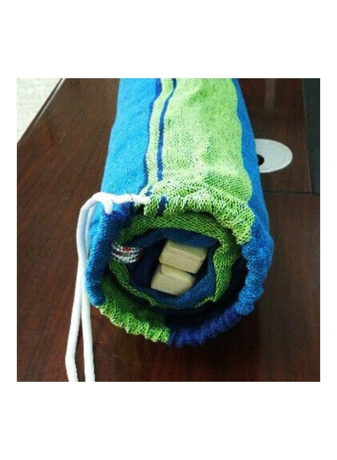 Aknur أرجوحة من القماش بتصميم عصا منحنية مع عصا خشبية . أزرق/أخضر - Image 4