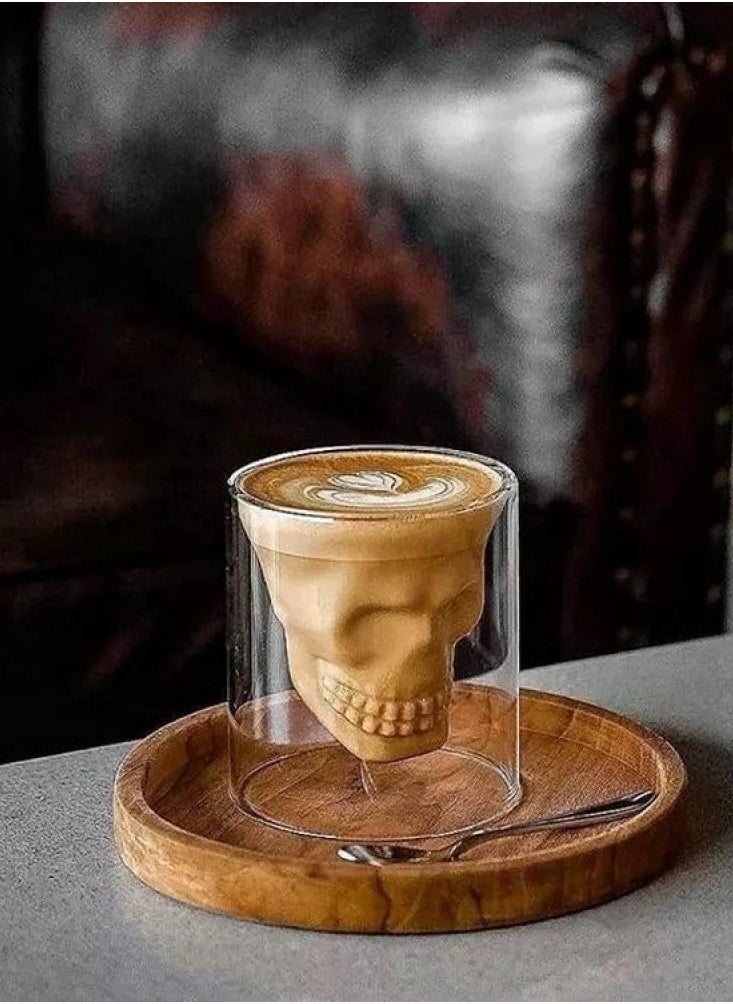 Generic - Glass cup with skull head design - Image 1