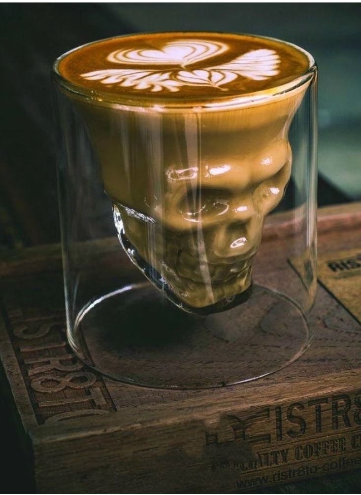 Generic - Glass cup with skull head design - Image 1