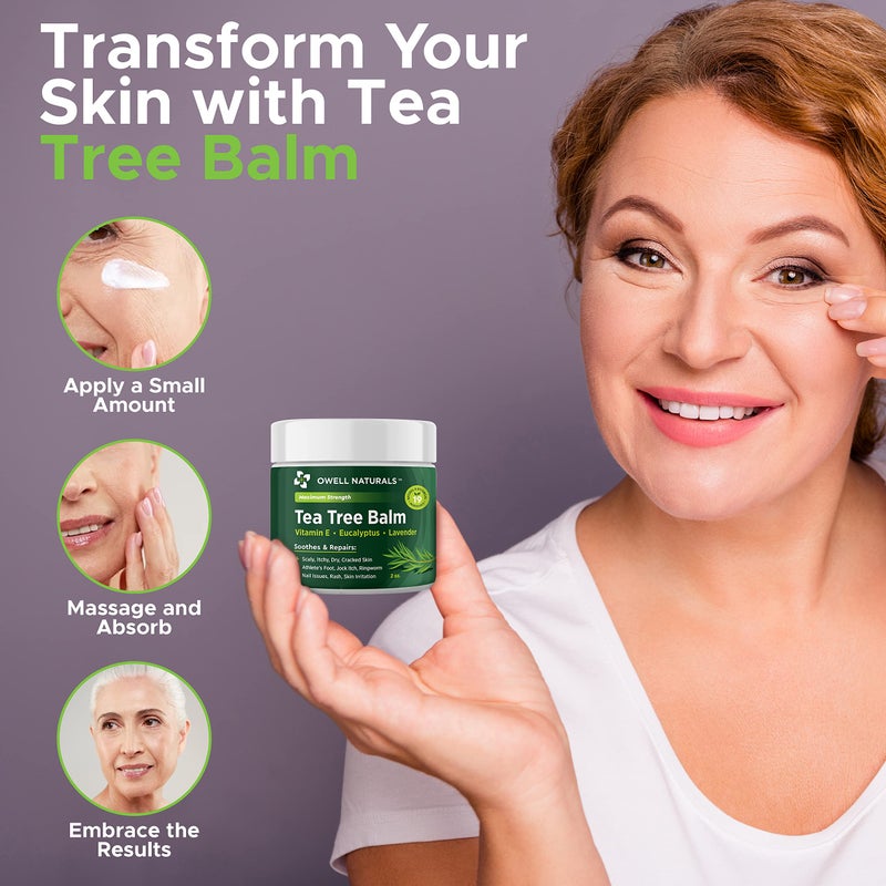 OWELL NATURALS Tea Tree Antifungal Balm â€“ Soothing & Fast-Acting Relief for Athleteâ€™s Foot, Jock Itch, Dry Cracked Skin, and Rashes â€“ Natural Healing Ointment for Feet & Body, 2 oz - Image 5