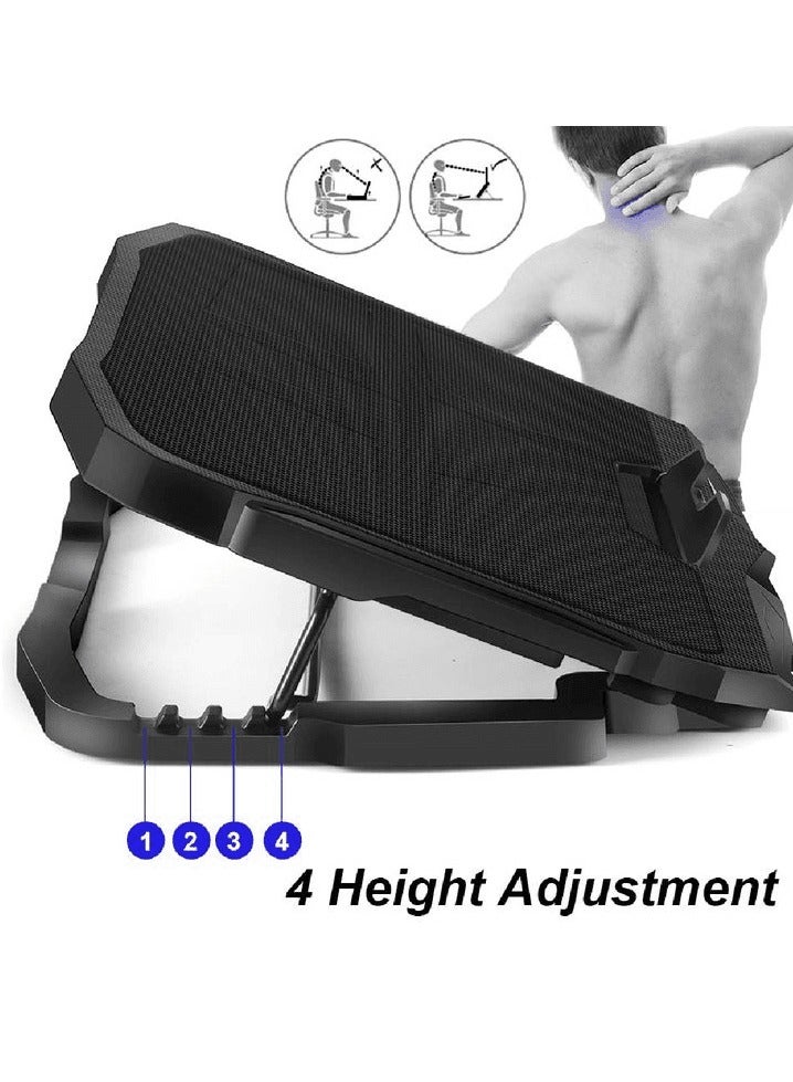 Loquat Laptop Cooling Stand Pad with 4 Fan Quiet Working Laptop Cooler Stand Height Adjustable, Notebook Cooler pad - Image 3