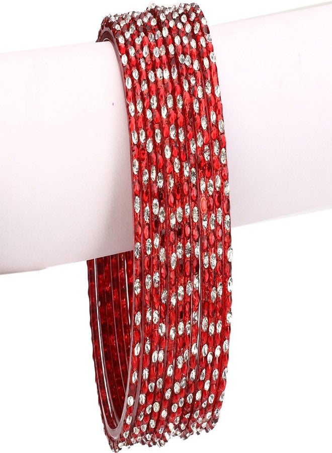 1st Time Combo Of Party & Wedding Colorful Bangle/Kada Set, Glass, Gold And Red, Pack Of 24 -AJV1 - Image 3