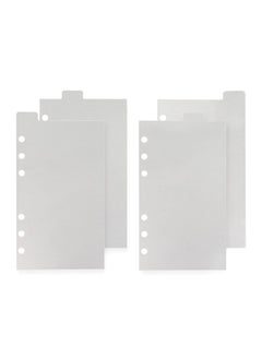 4Tab A6 Transparent Binder Tabs Divider Index Top Vertical Tabs 6 Rings Clear Pvc Index Tab Divider Page Sheets For 6 Holes Binder Planner Journal Notebook (Divider Set)
